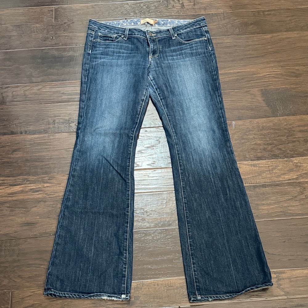 PAIGE Jeans Bootcut Laurel Canyon Dark Blue Low Rise